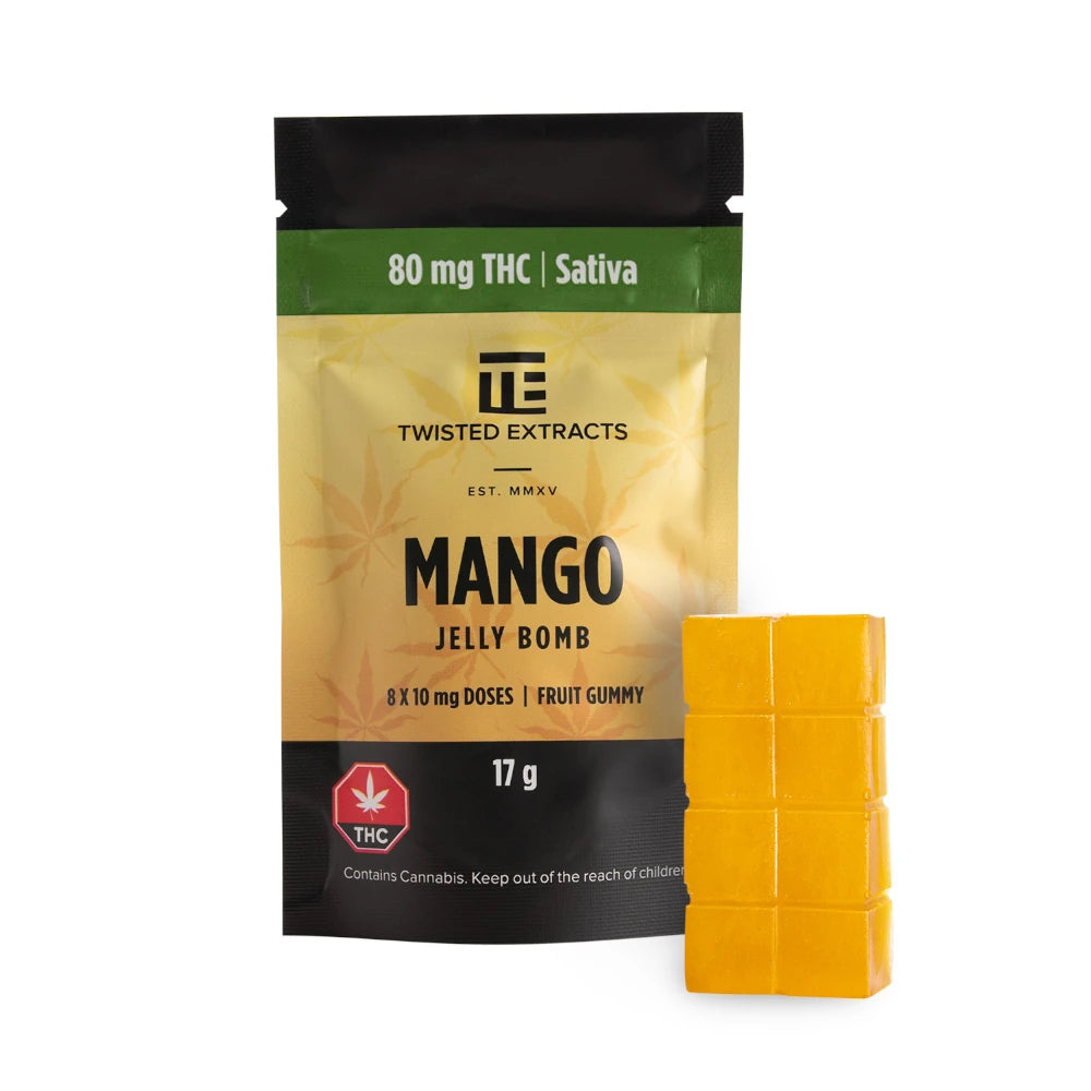 Twisted Extracts Mango Sativa THC Jelly Bombs